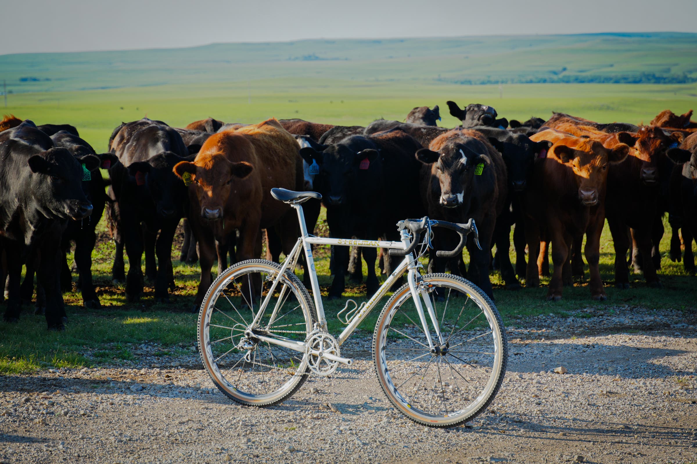 Detail Shot of the first bike to win Unbound Gravel, in 2006, Dan Hughes' Steelman cyclocross bike.