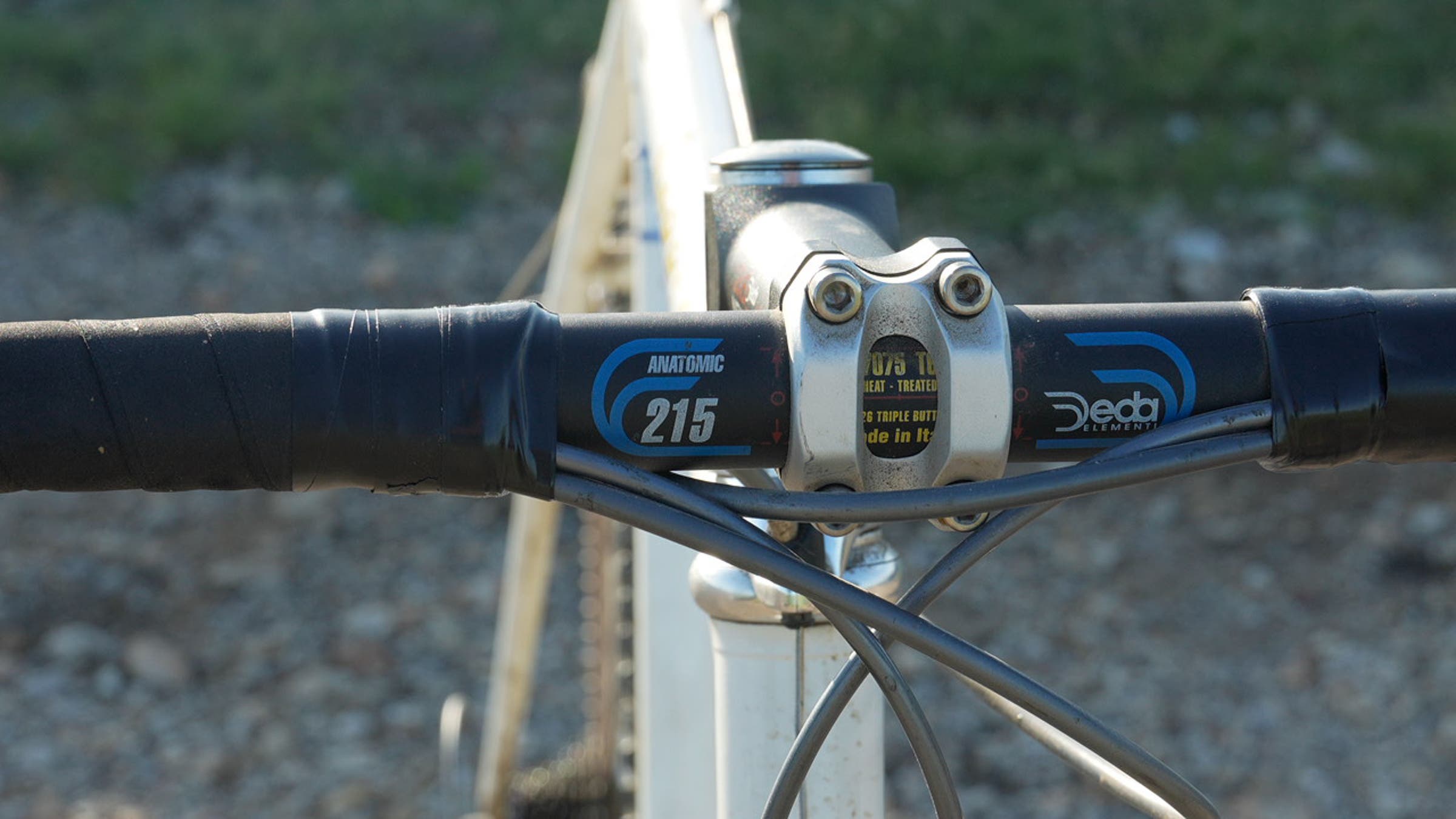 Detail Shot of the first bike to win Unbound Gravel, in 2006, Dan Hughes' Steelman cyclocross bike.
