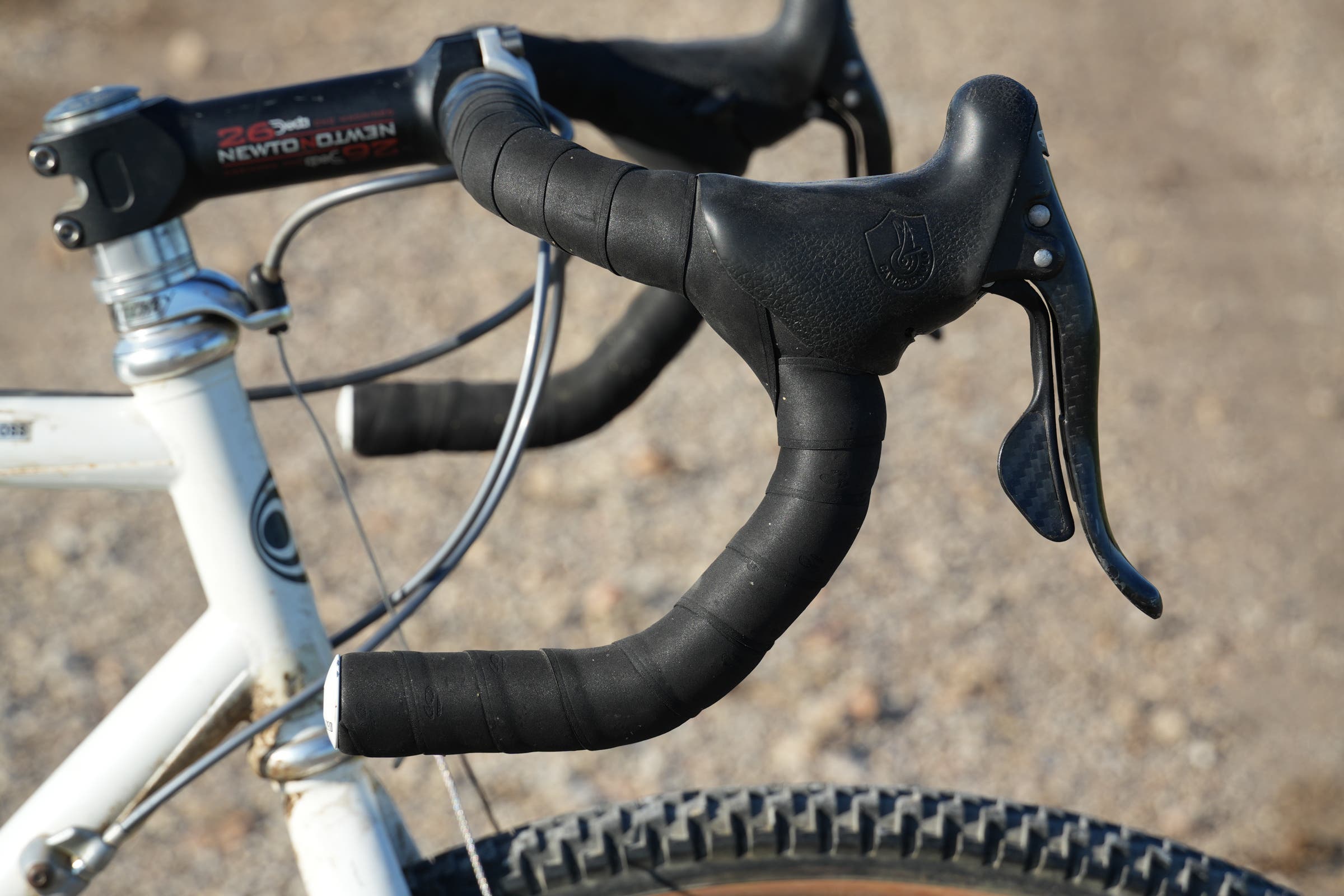 Detail Shot of the first bike to win Unbound Gravel, in 2006, Dan Hughes' Steelman cyclocross bike.