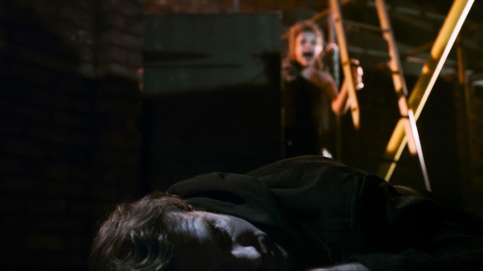 EMBARGO_CORO_THEO_02 Betsy screams in the direction of Theo's dead body in Coronation Street