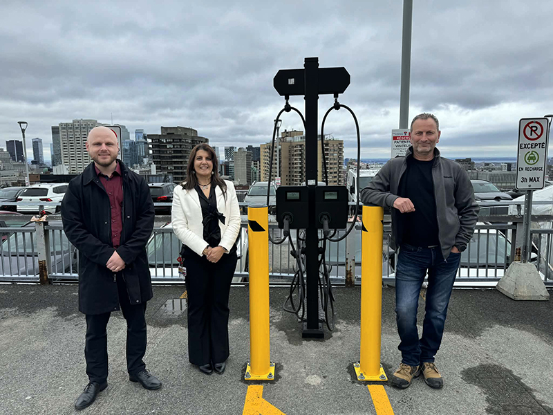 New electric vehicle charging stations at the Montreal General Hospital