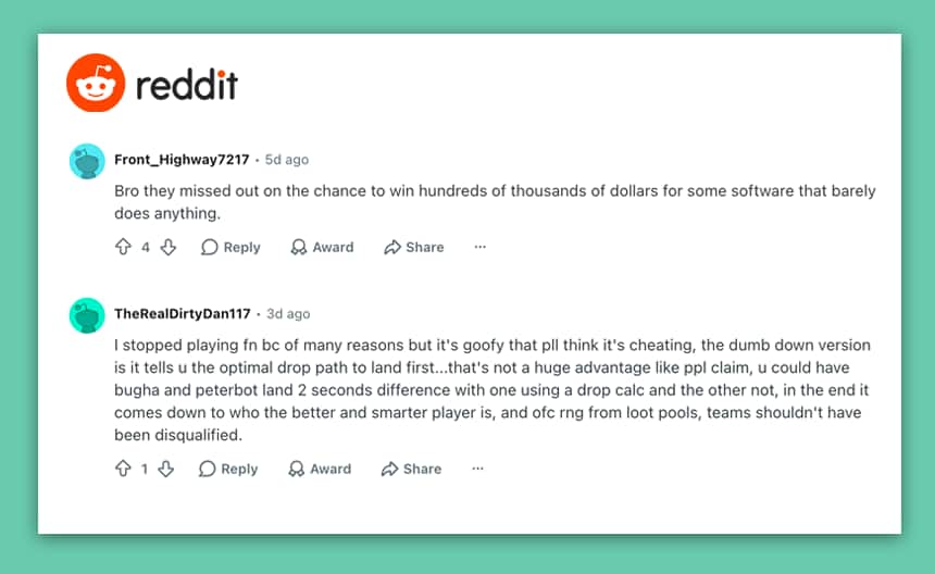 Users on Reddit defend those who were disqualified and say they should have gotten a warning or weren't doing anything wrong.