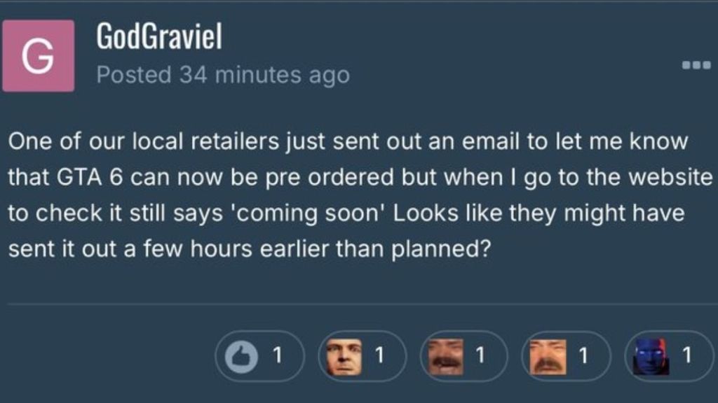 GTA 6 forum retailer email