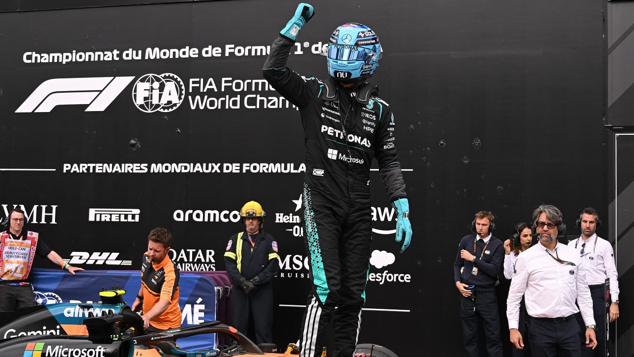 Russell storms to pole position ahead of Mercedes teammate Antonelli at Canadian GP