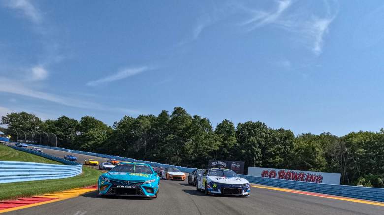 NASCAR Cup Series drivers race through Watkins Glen International during Go Bowling at The Glen