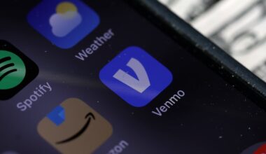 Picture of the Venmo app icon on an iPhone.