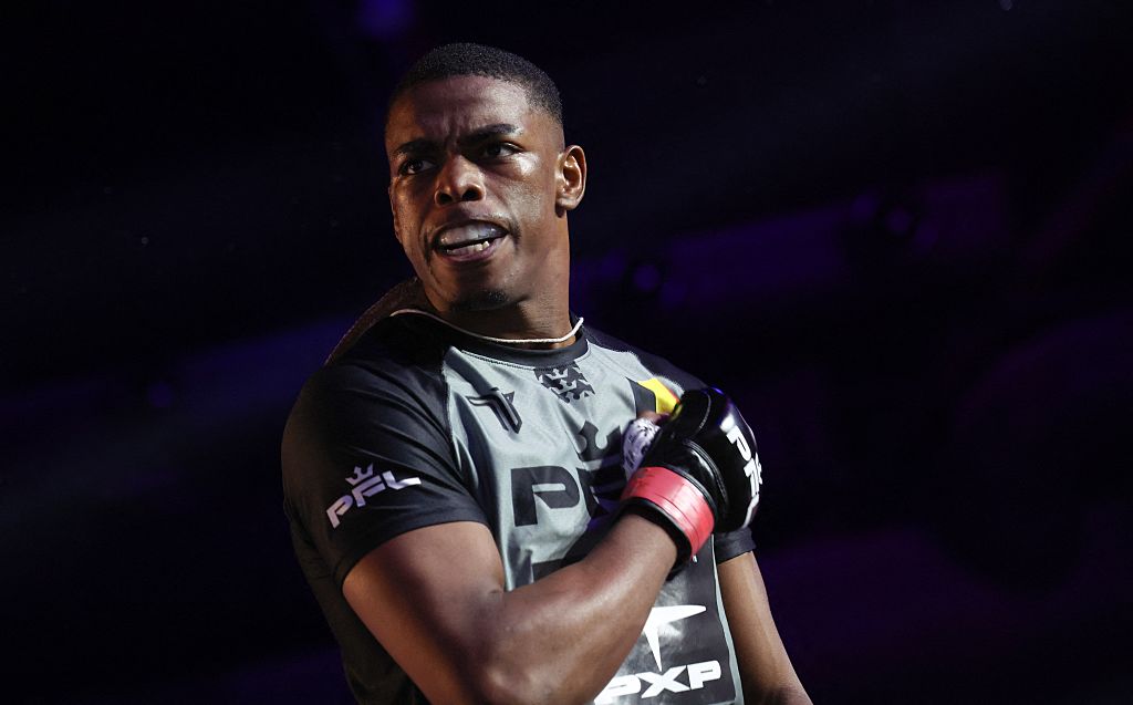 Belgian mixed martial arts fighter Patrick Habirora looks on before the Professional Fighters League Europe (PFL) mixed martial arts welterweight bout with English mixed martial arts fighter Danny Roberts at the ING Arena in Brussels, on July 5, 2025. (Photo by VIRGINIE LEFOUR / Belga / AFP via Getty Images) / Belgium OUT