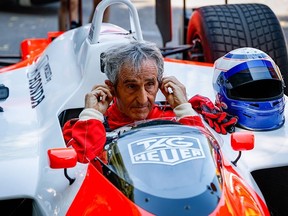 Alain Prost prepares to drive during the Goodwood Festival of Speed at Goodwood on July 12, 2025 in Chichester, England.