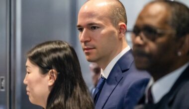 Greg Brockman, president and co-founder of OpenAI, arrives at the federal court in Oakland, California, US, on Thursday, April 30, 2026.