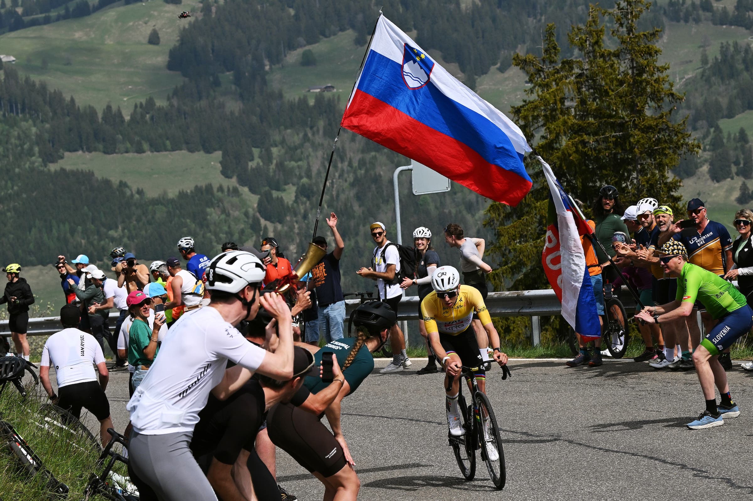Tadej Pogačar was cheered on at Romandie by fans from Slovenia and multiple other countries (Photo: Dario Belingheri/Getty Images)