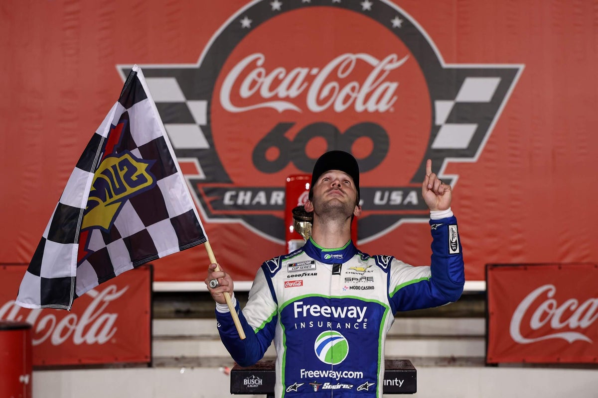 ‘This one is for Kyle’: Daniel Suárez captures emotional win in NASCAR’s Coke 600