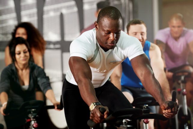 People in a spin class