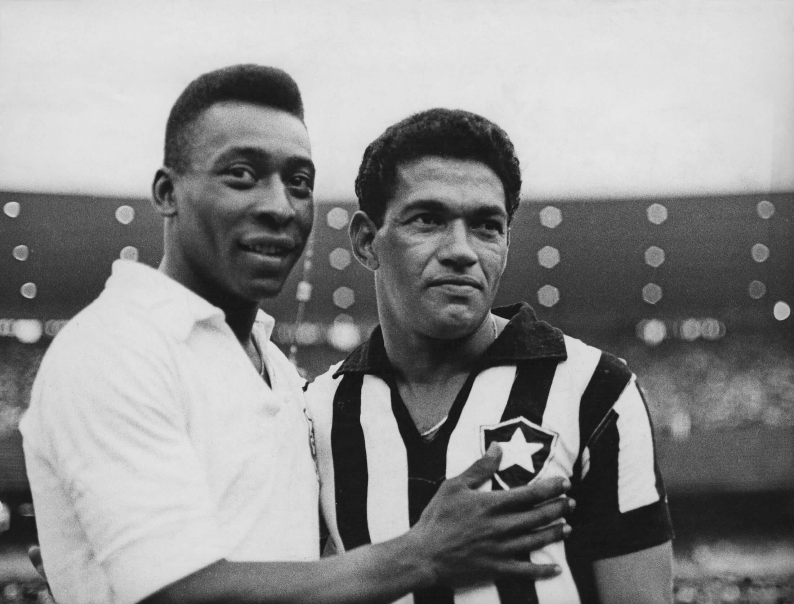 Pelé and Garrincha in February 1968