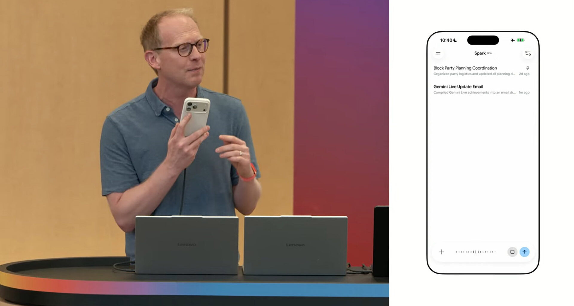 Gemini Spark was demoed using an iPhone 17 Pro