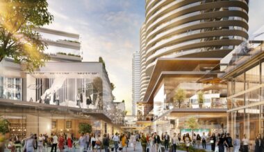 A rendering of Oakridge Park in Vancouver.