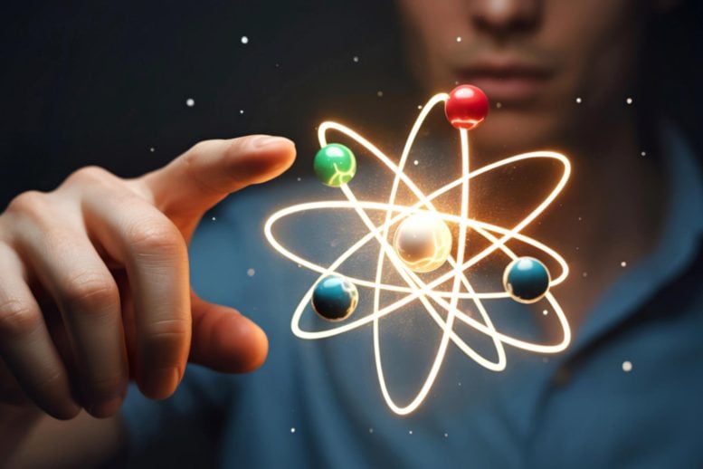 Hand Pointing Atom Model