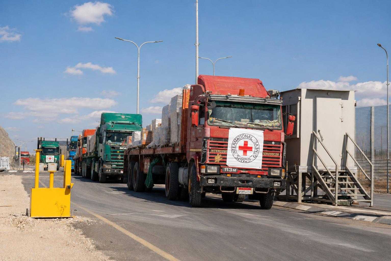 Hundreds of pallets of medical supplies enter Gaza for Red Cross field hospital