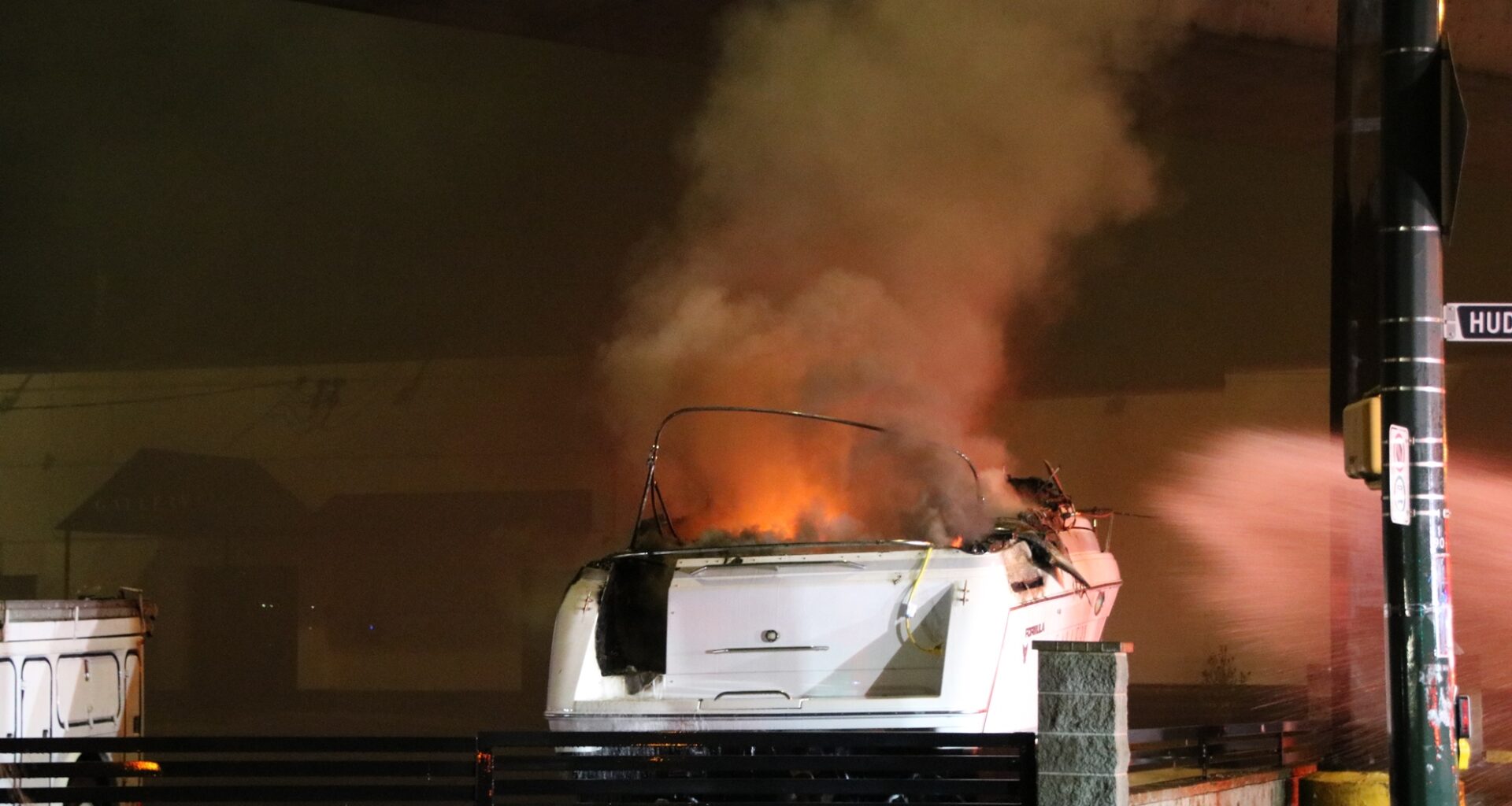 Fire under the Arthur Laing Bridge breaks out early Sunday morning