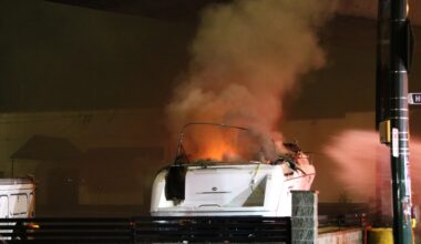 Fire under the Arthur Laing Bridge breaks out early Sunday morning