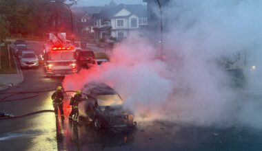 Car fire resulting in explosion in Newton Sunday morning