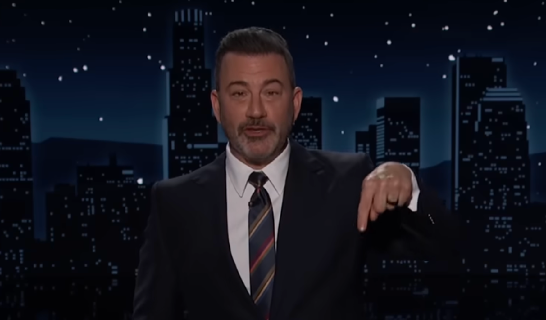 Jimmy Kimmel quipped that the president's approval ratings aren't 'too good either'