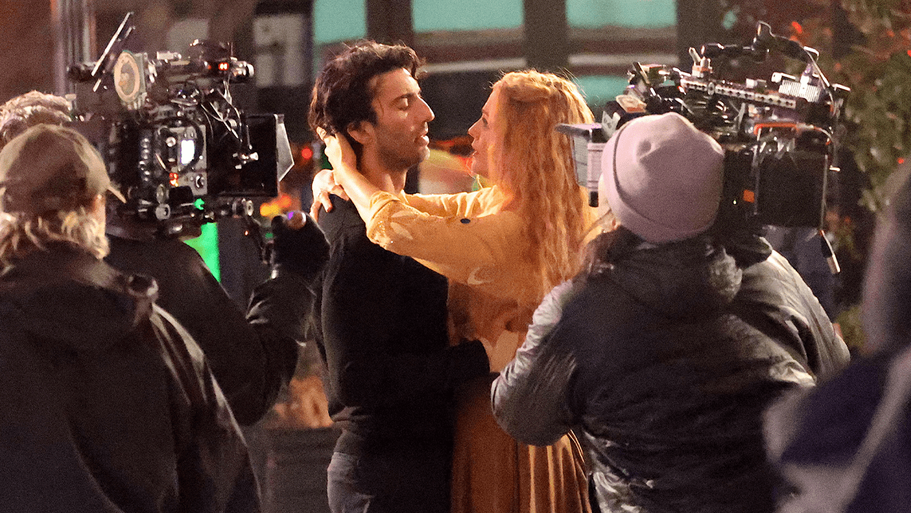 Justin Baldoni and Blake Lively filming 'It Ends With Us.'