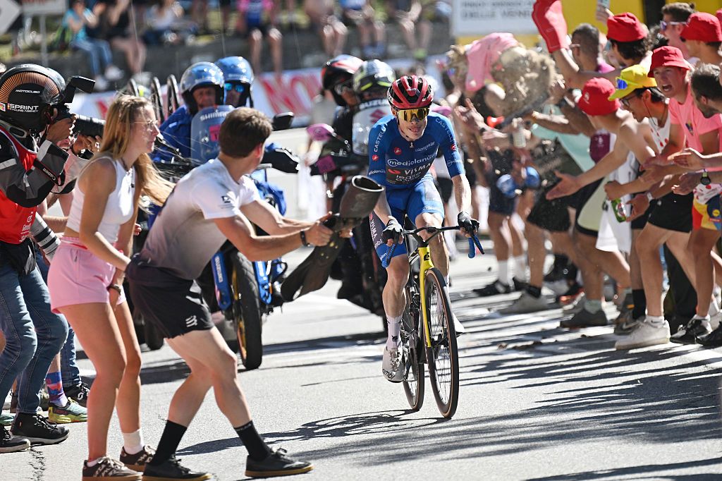PILA - GRESSAN, ITALY - MAY 23: Stage winner Jonas Vingegaard of Denmark and Team Visma