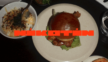 A tobacco factory turned restaurant, Nikotin’s logo takes the shape of a cigarette
