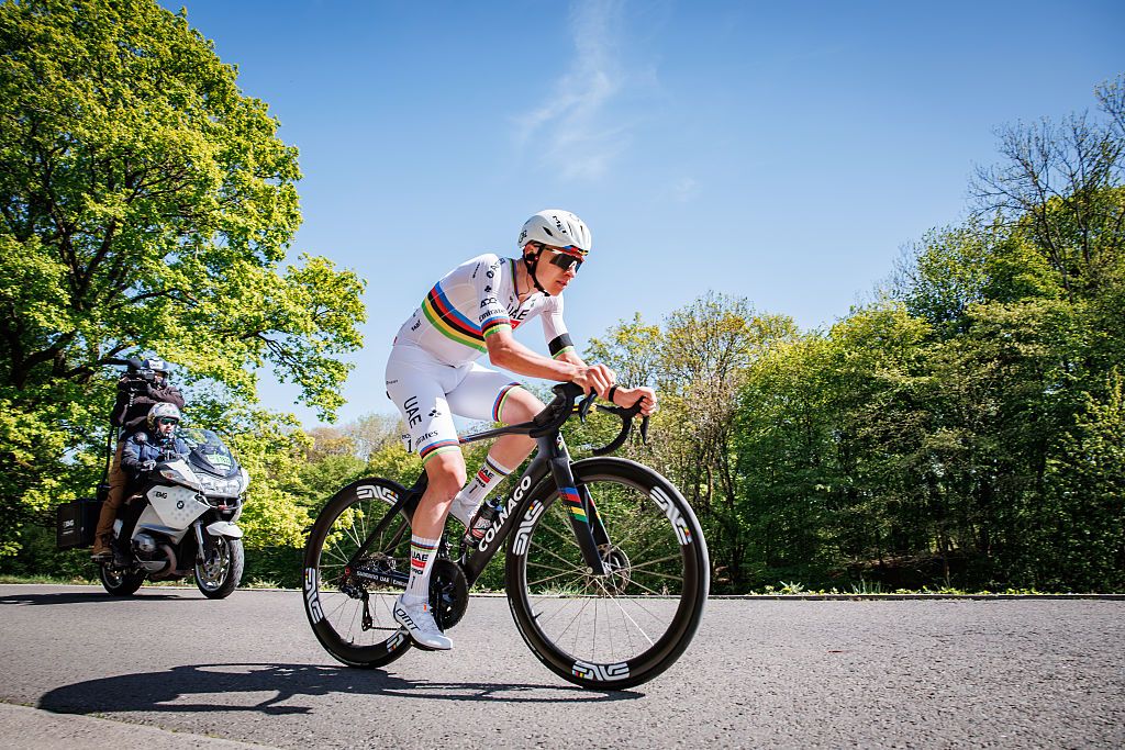 Tadej Pogacar of UAE Team Emirates XRG of Slovenia during Liege-Bastogne-Liege