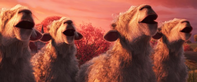 ANIMAL FARM, Carl (front, voice: Jim Parsons), 2026. © Angel /Courtesy Everett Collection