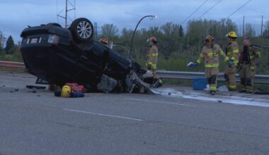 Person suffers minor injuries after vicious rollover in NW Calgary
