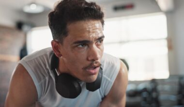 Man Sweating Intense Workout Cardio Fitness