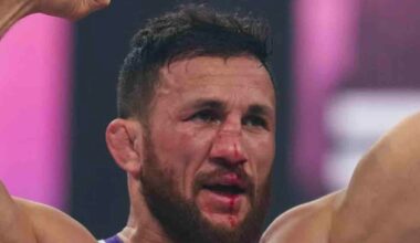 Merab Dvalishvili suffered another broken nose during wrestling match against Frankie Edgar
