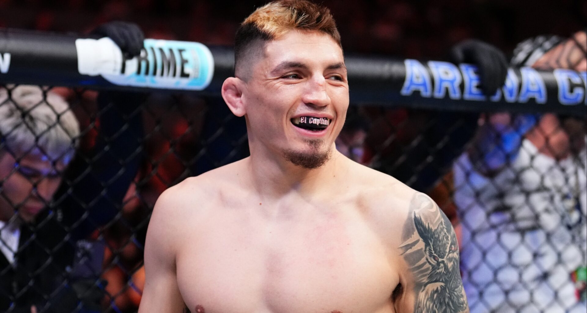Vince Morales enters the Octagon for his fight against Raul Rosas Jr. at UFC Mexico