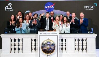 NASA chief Jared Isaacman celebrates Artemis II at the NYSE.