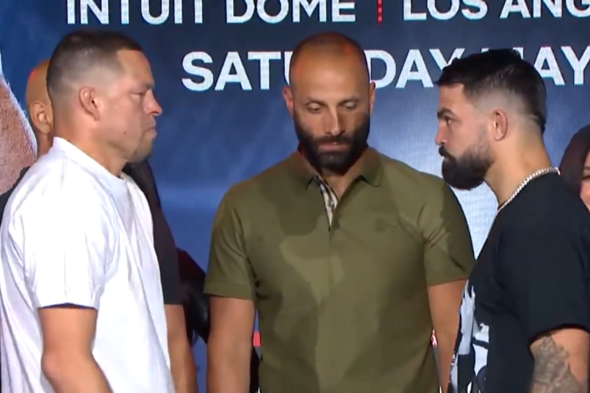 Nate Diaz and Mike Perry staredown