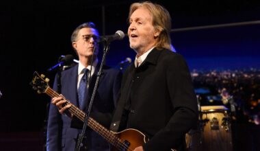 NEW YORK - MAY 21: Stephen Colbert and Paul McCartney on the CBS series The Late Show with Stephen Colbert, scheduled to air on the CBS Television Network. (Photo by Scott Kowalchyk/CBS via Getty Images)