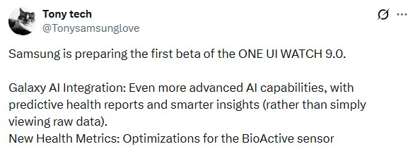 One UI 9 Watch beta rumor One UI 9 Watch beta rumor