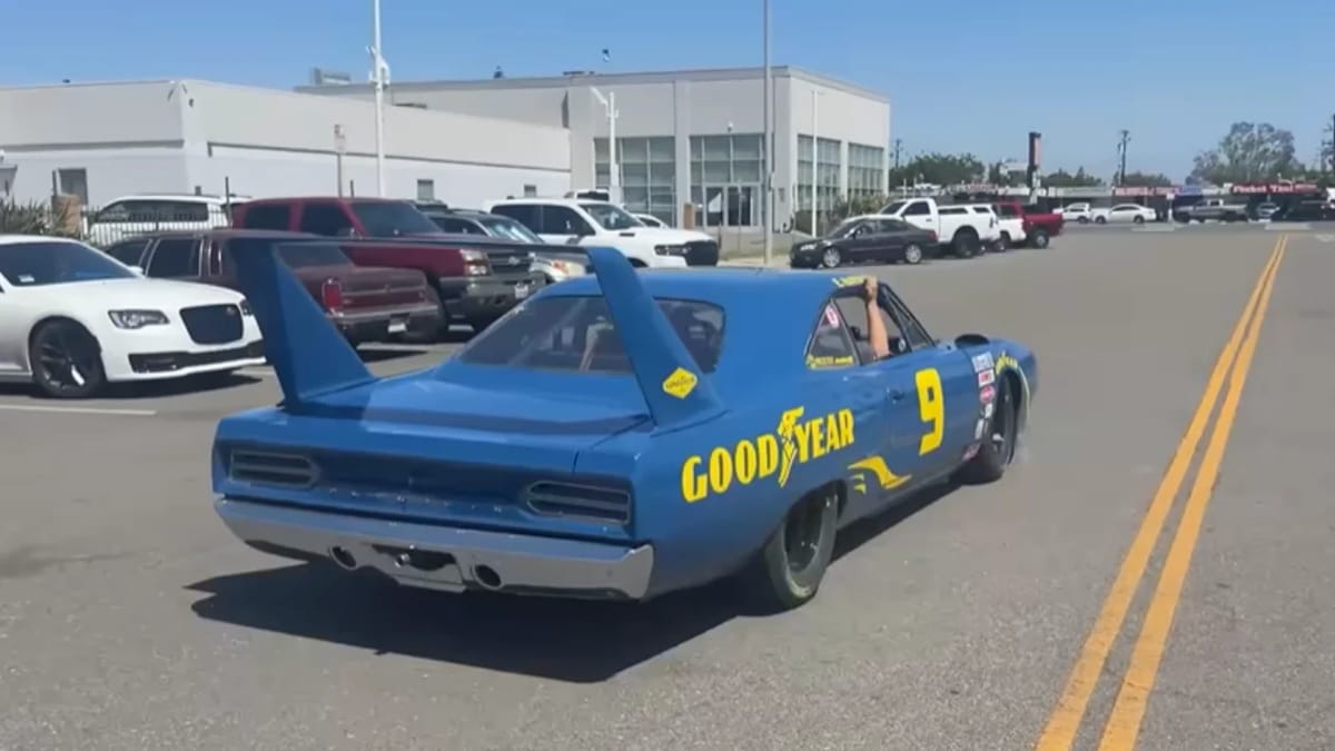 California woman surprises regular dealership as she takes her barn find Superbird NASCAR in to be serviced