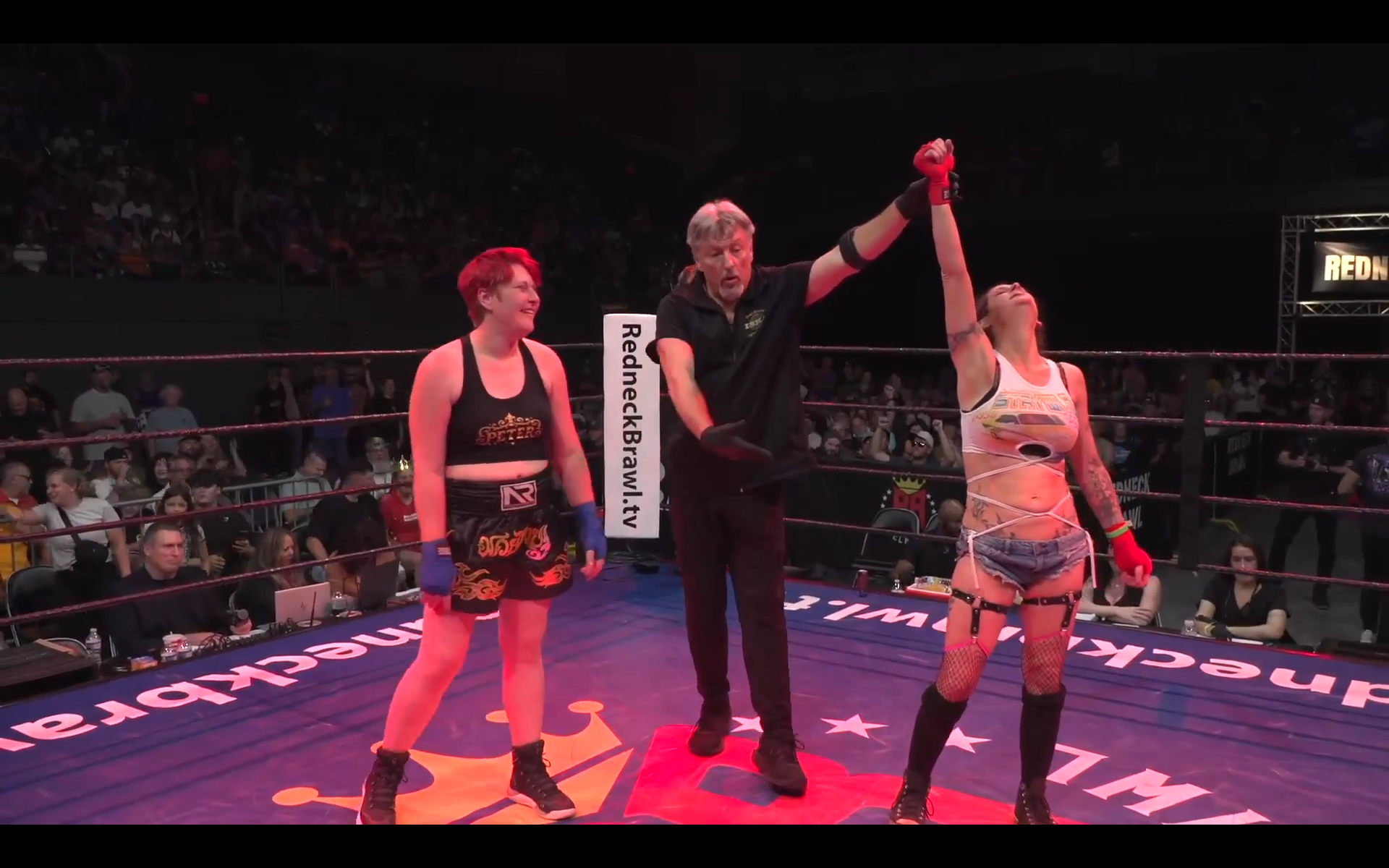 Harley the Stripper wins her surprise bonus fight!
