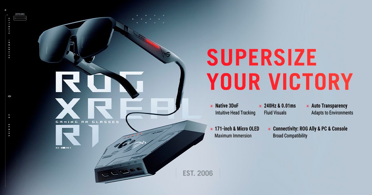 ASUS Republic of Gamers Announces Global Availability of ROG XREAL R1 Gaming AR Glasses | ASUS Pressroom