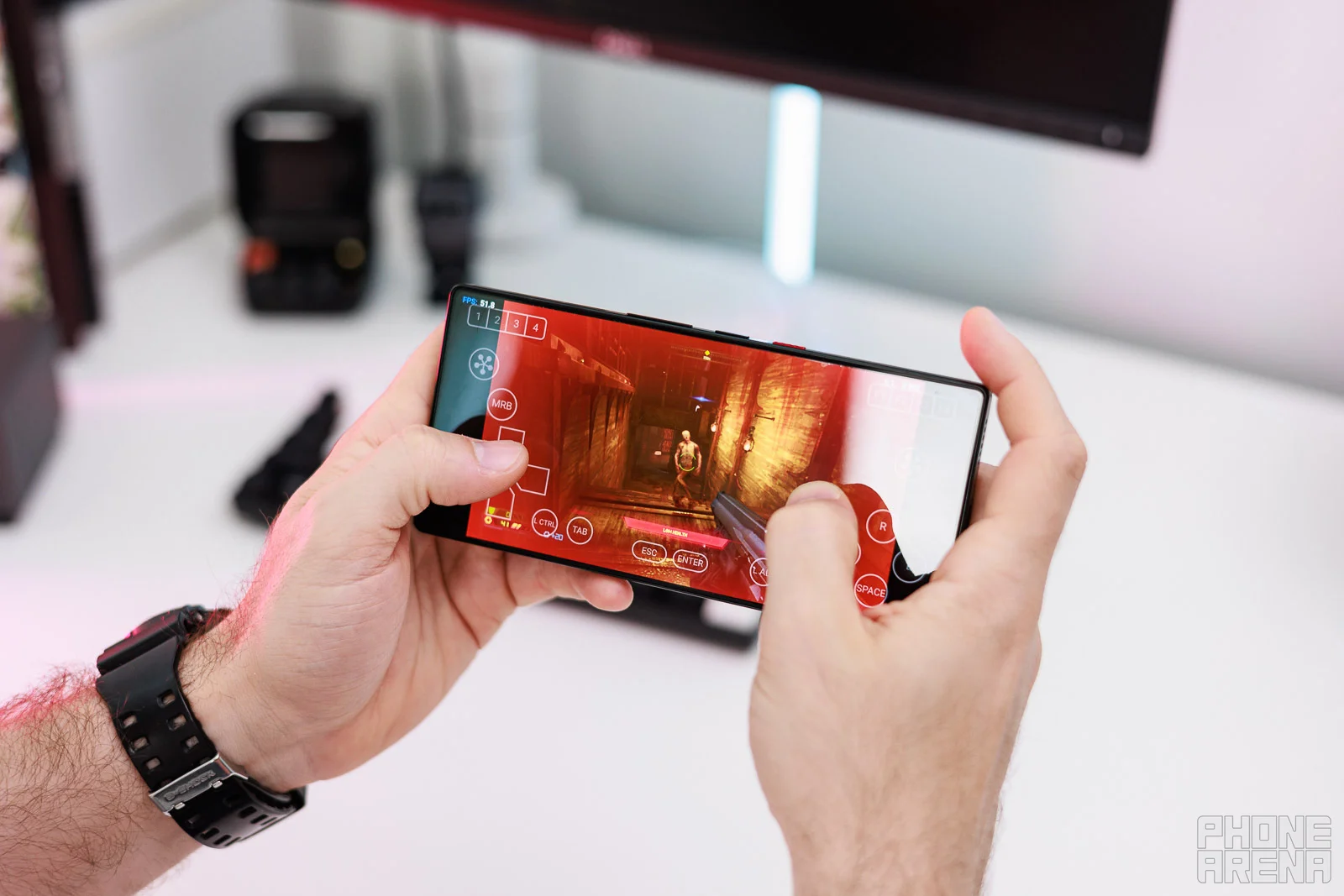 Gaming on the RedMagic 11S Pro | Image by PhoneArena - RedMagic 11S Pro Review: Extreme performance, 7500 mAh battery!