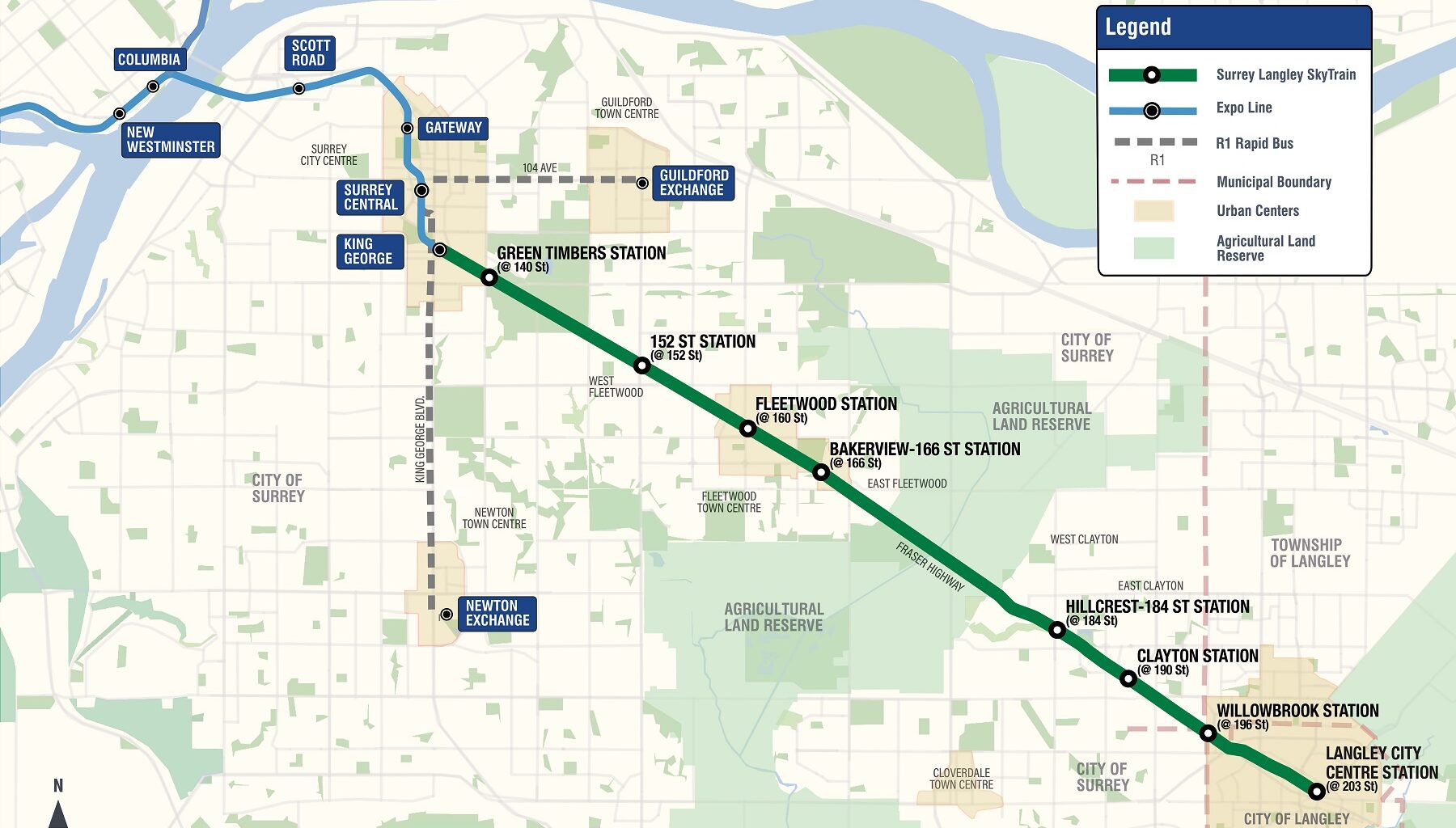 Surrey Langley SkyTrain: All 8 stations along the 16-kilometre extension are now under construction
