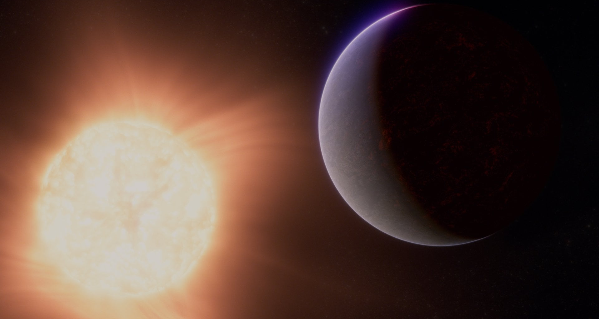 Artist's depiction of exoplanet 55 Cancri e, including it's potential atmosphere. Credit - NASA, ESA, CSA, Ralf Crawford (STScI)