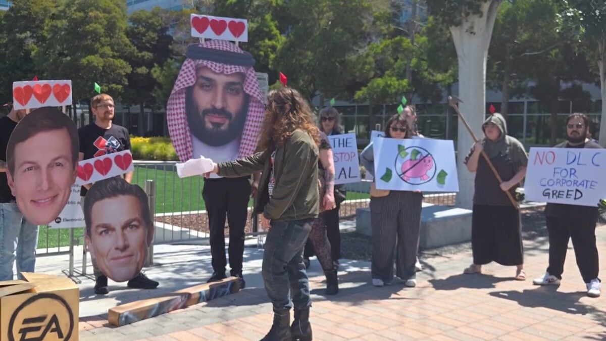 Gamers Protest Microtransactions And Saudi Arabia Outside EA