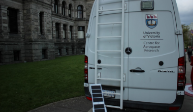CfAR shows off satellites, drone outside of B.C. Legislature