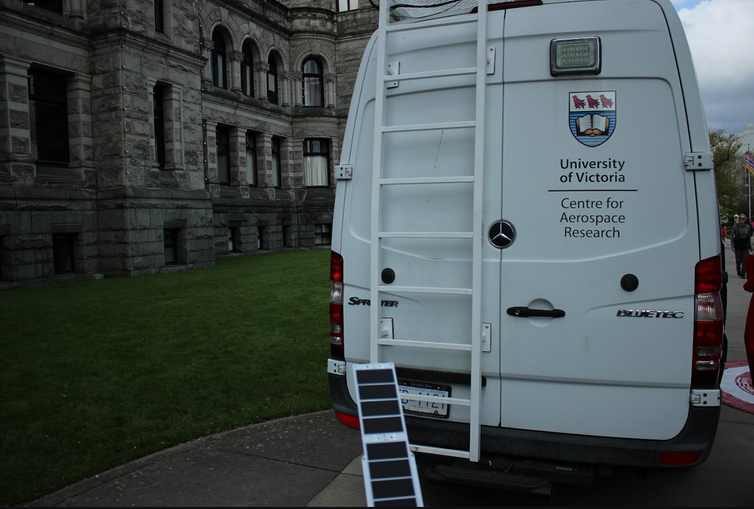 CfAR shows off satellites, drone outside of B.C. Legislature