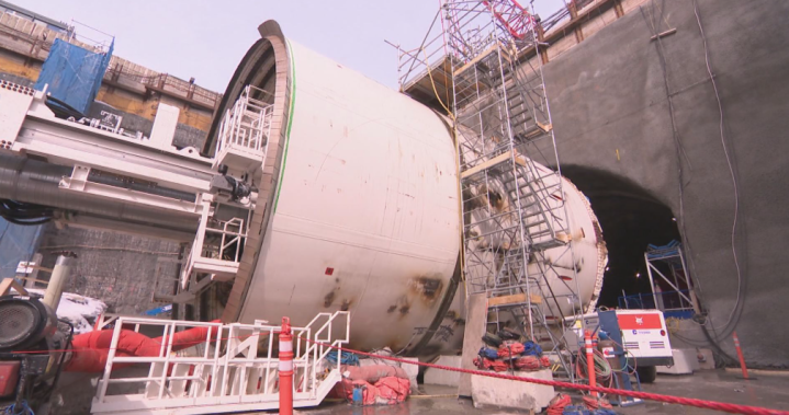 Massive tunnel-boring machine begins drilling Montreal’s blue line metro extension - Montreal