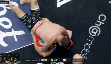 Johnny Manziel stops Bob Menery at BrandRisk 14