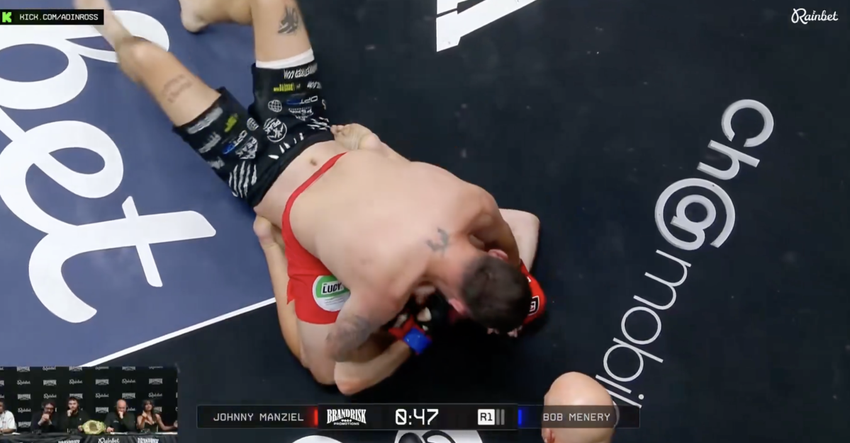 Johnny Manziel stops Bob Menery at BrandRisk 14
